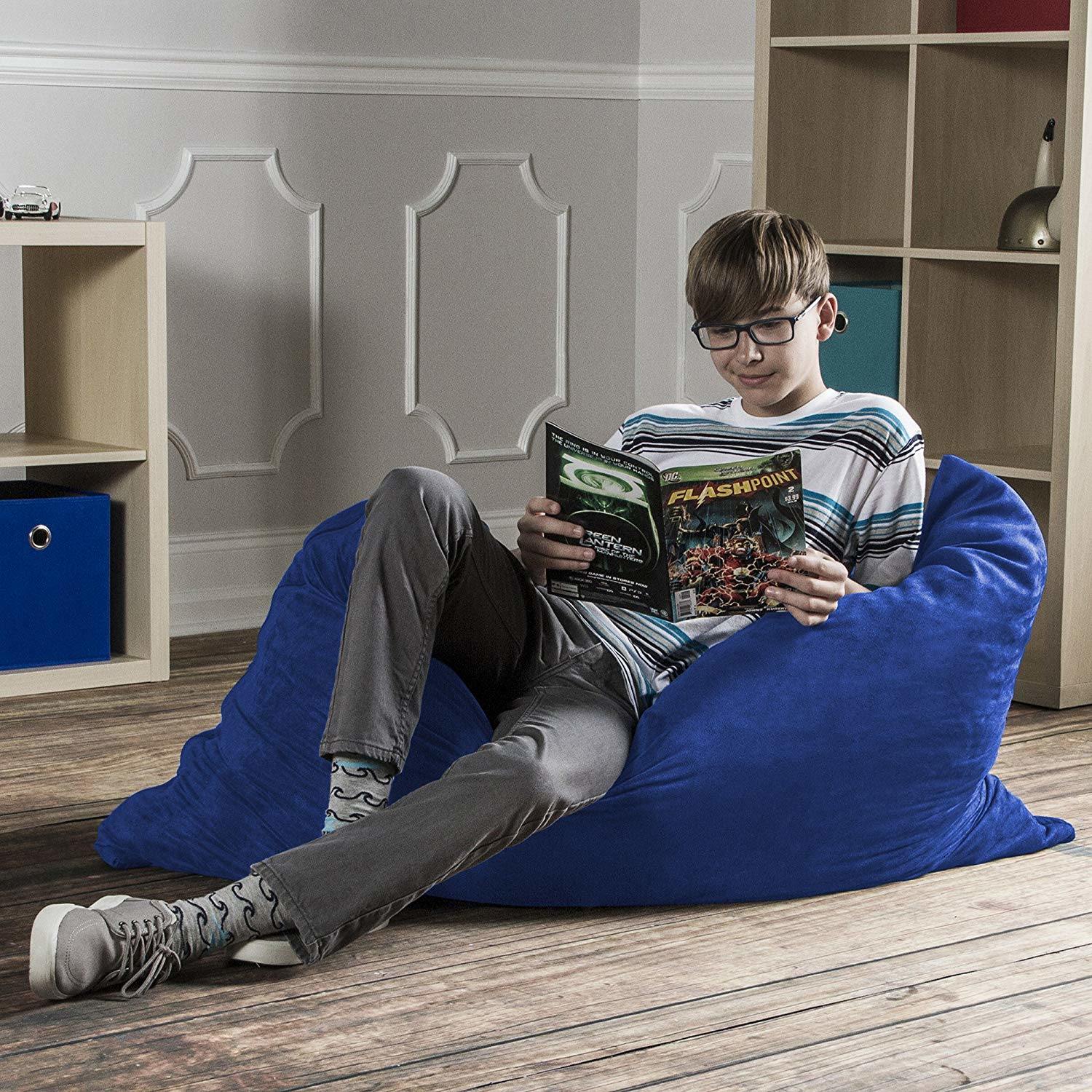 Jaxx 3.5 Ft Pillow Saxx Kids Bean Bag, Blue - BagNook
