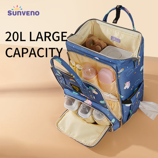 (blue)Sunveno Diaper Bag Backpack - BagNook