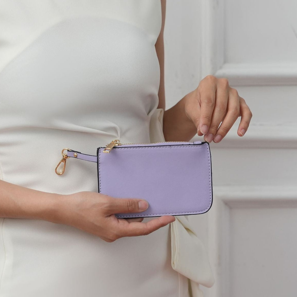 (lilac)Diva PVC Tote Bag with Tweed Bucket Bag by Mia K. - BagNook
