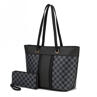 (black-black)Fabiola Tote Handbag with Wallet by Mia k - BagNook