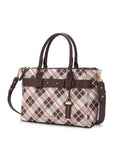 Load image into Gallery viewer, (coffee)Coleen Vegan Leather Women Plaid Satchel Bag by Mia k - BagNook
