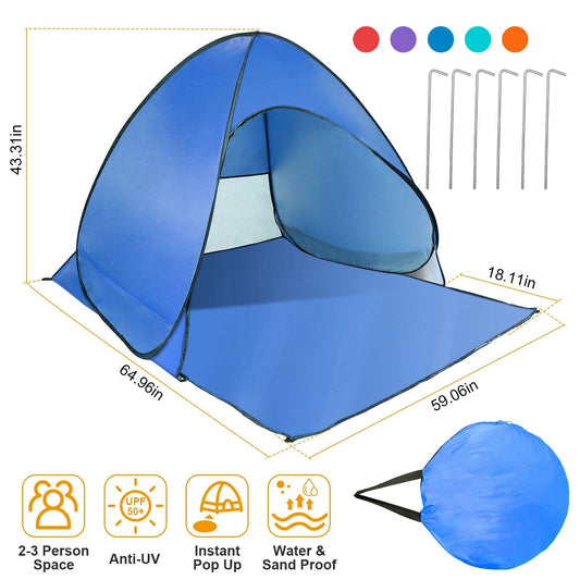 (blue)PopUp Sunshade w/Bag - BagNook