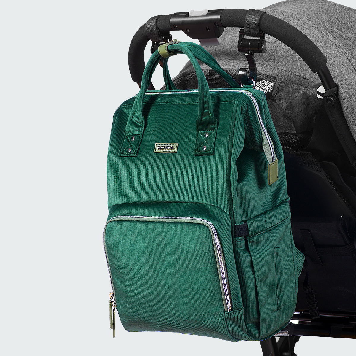 (dark green)Tweed Corduroy Backpack - BagNook