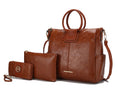 Load image into Gallery viewer, (cognac)Zori Tote Handbag w/Pouch & Wallet by Mia k - BagNook
