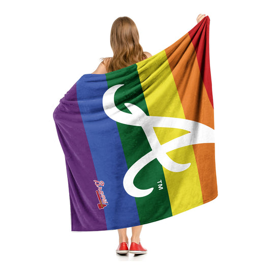 PRIDE SERIES - BRAVES - Silk Touch Sherpa Throw Blanket - BagNook