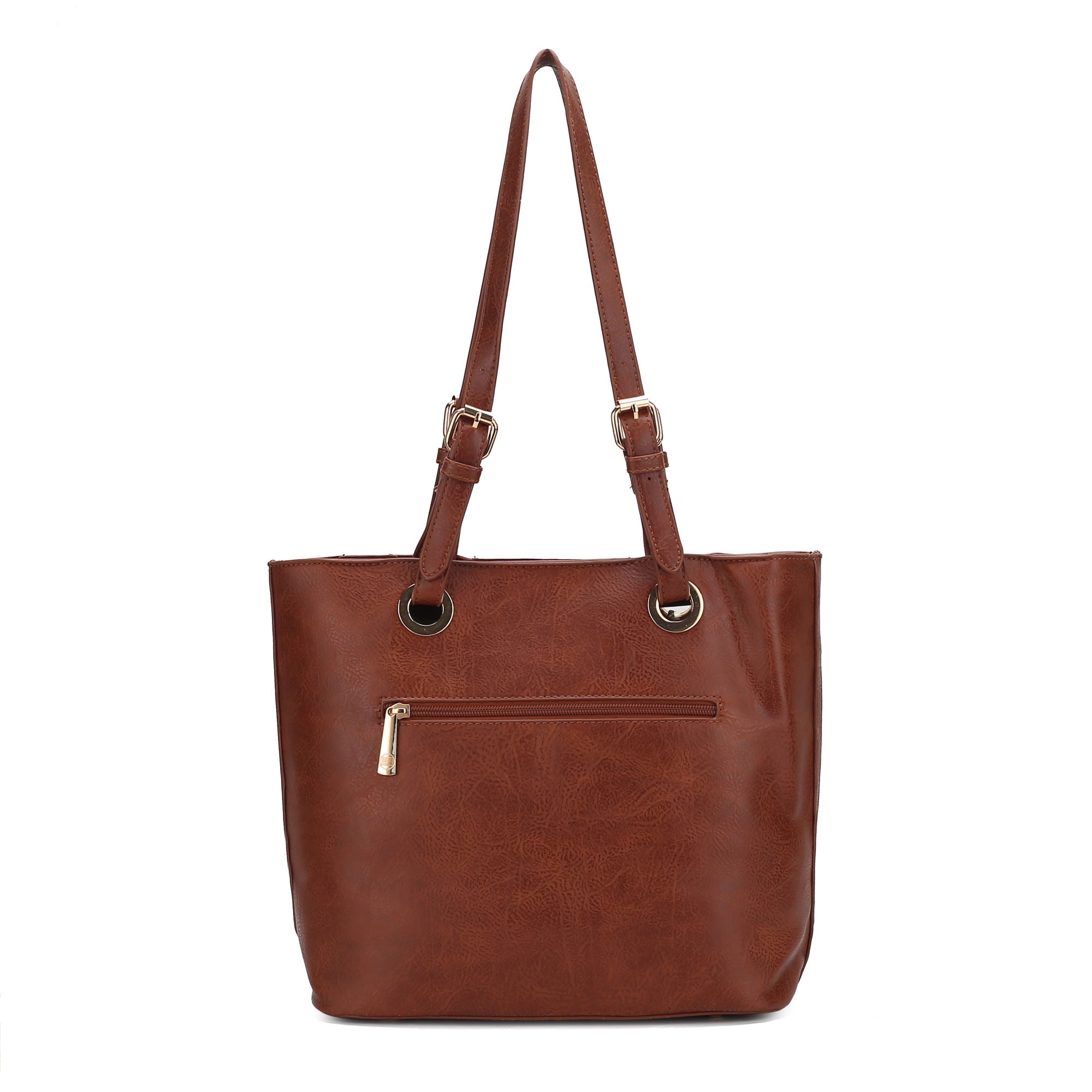 (tan)Vera Vegan Leather Patriotic Flag Women Tote by Mia K - BagNook