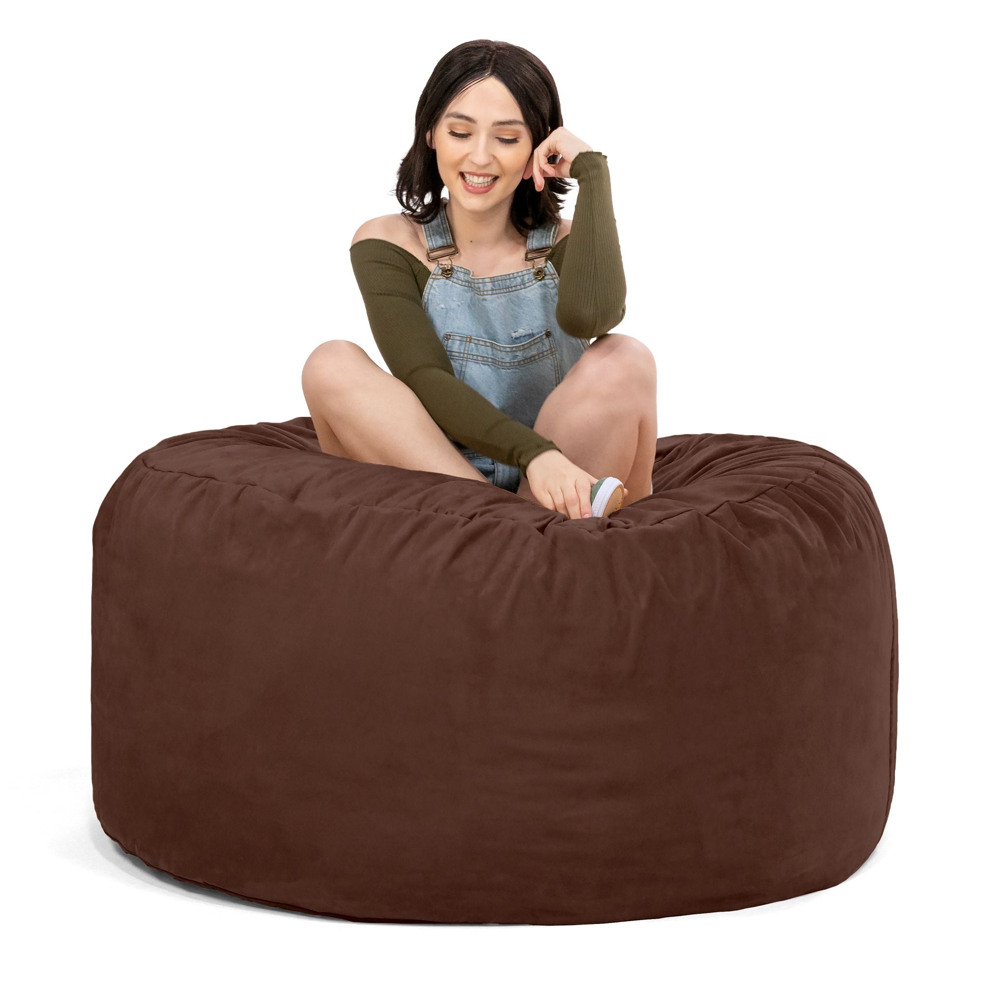 Jaxx Saxx 4 Foot Round Bean Bag, Chocolate - BagNook