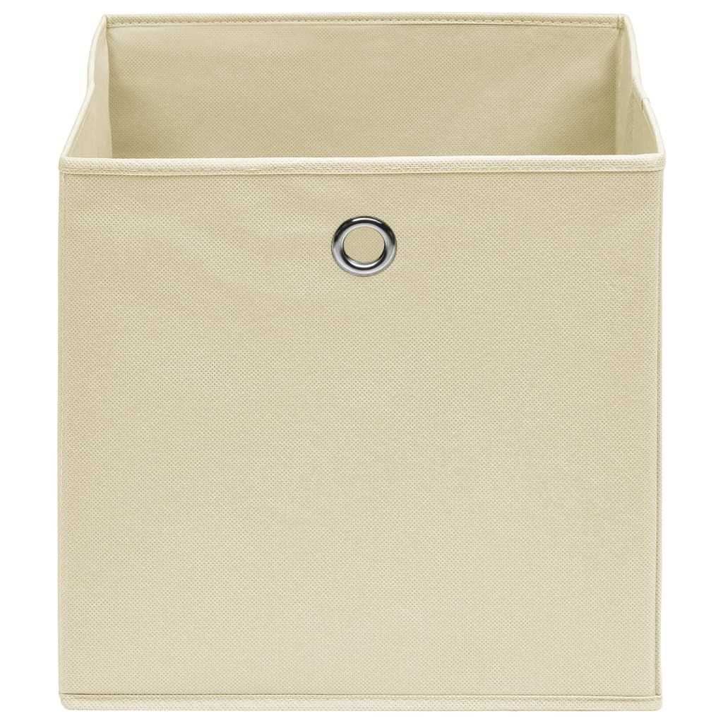Storage Boxes 4 pcs Non-woven Fabric 11"x11"x11" - Cream - BagNook