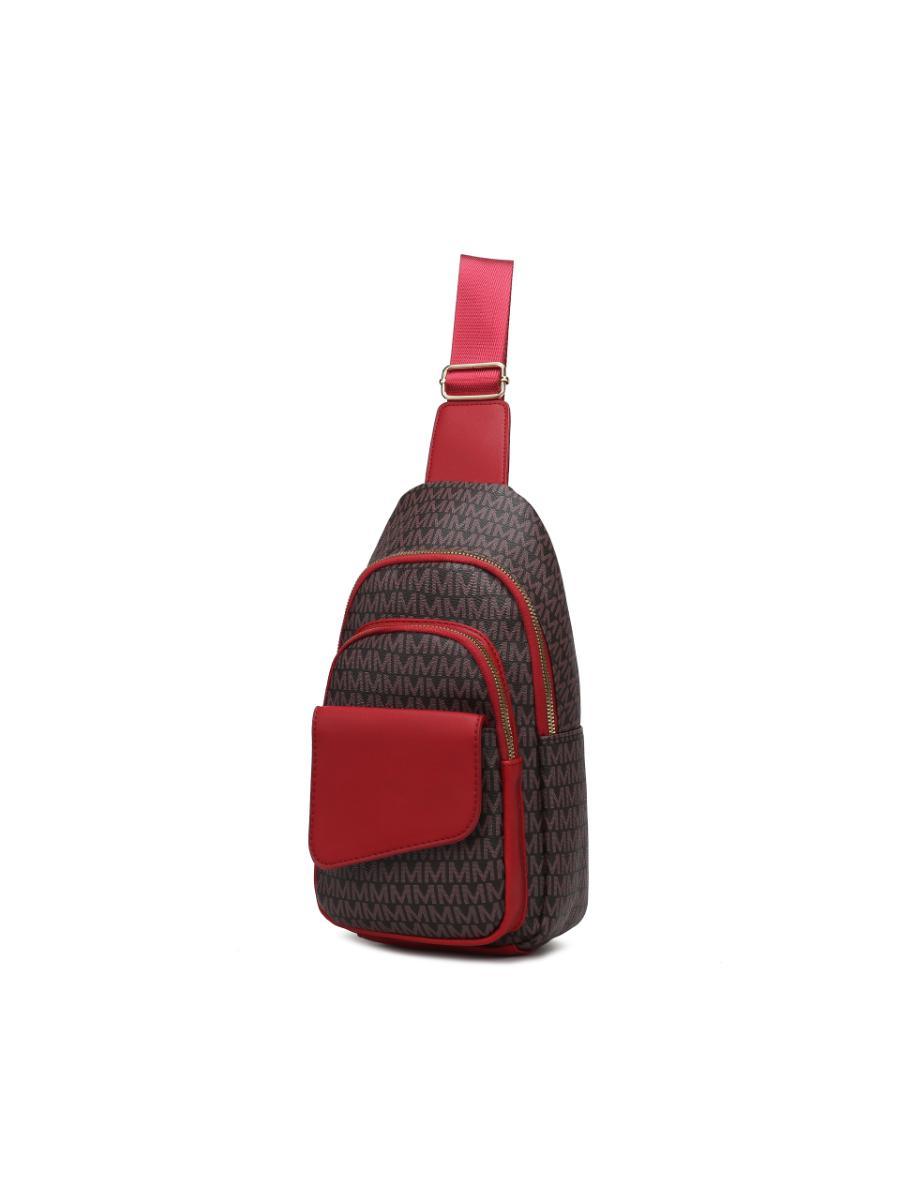 (red)Kace M Logo Printed Women Sling Bag by MKF - BagNook