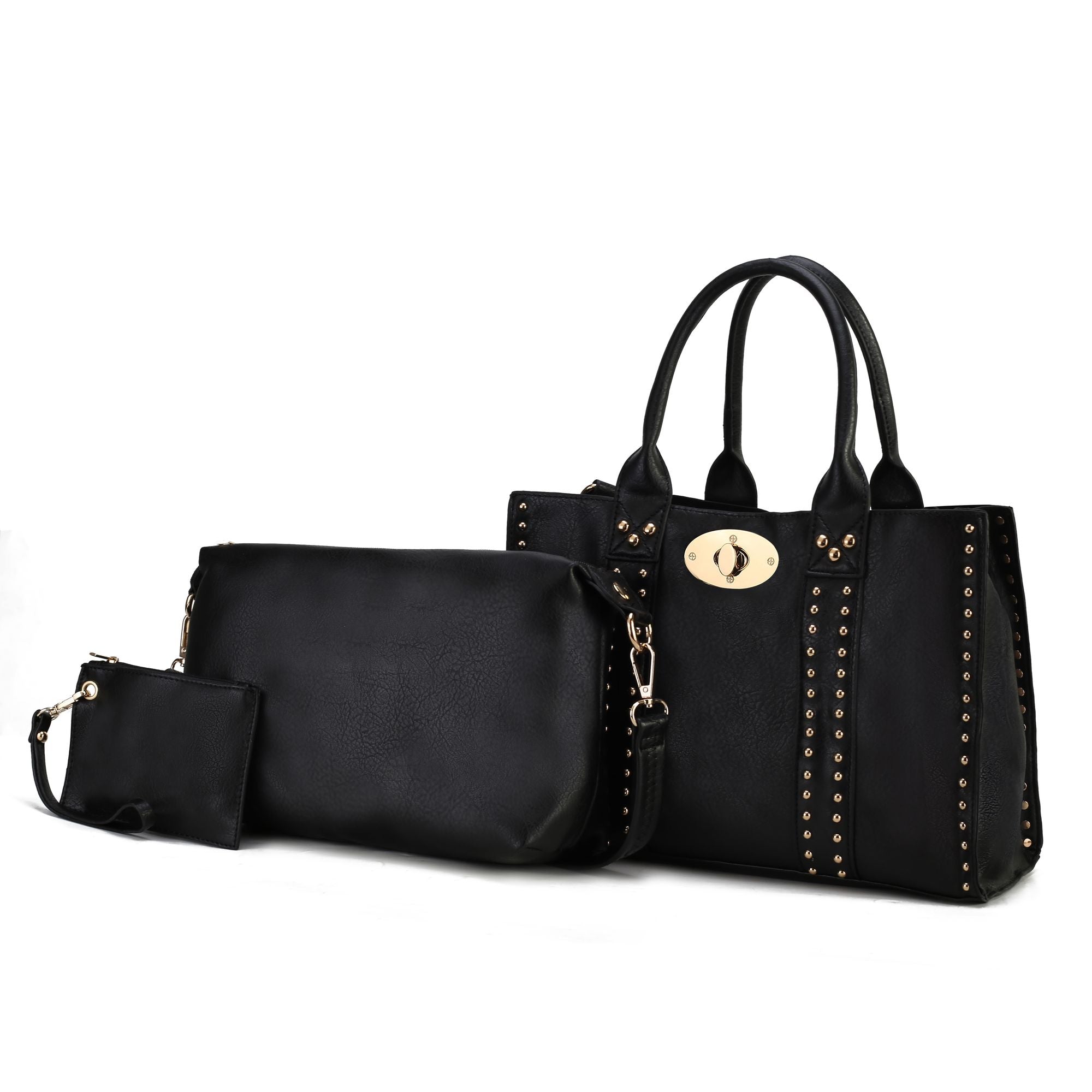 Elissa 3pc Satchel Set w/Pouch & Coin Purse by Mia K - BagNook