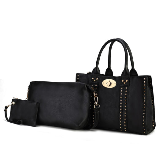 Elissa 3pc Satchel Set w/Pouch & Coin Purse by Mia K - BagNook