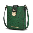 Load image into Gallery viewer, (green)Avery Faux Crocodile Embossed Crossbody by Mia K - BagNook
