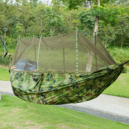 (camouflage)Camping Hammock with Mosquito Net, 2 person - BagNook