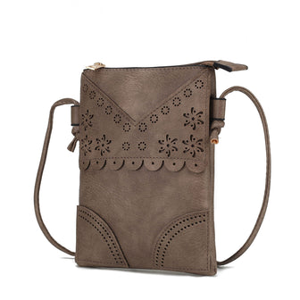 (taupe)Amentia Crossbody Vegan Leather Bag by Mia K - BagNook