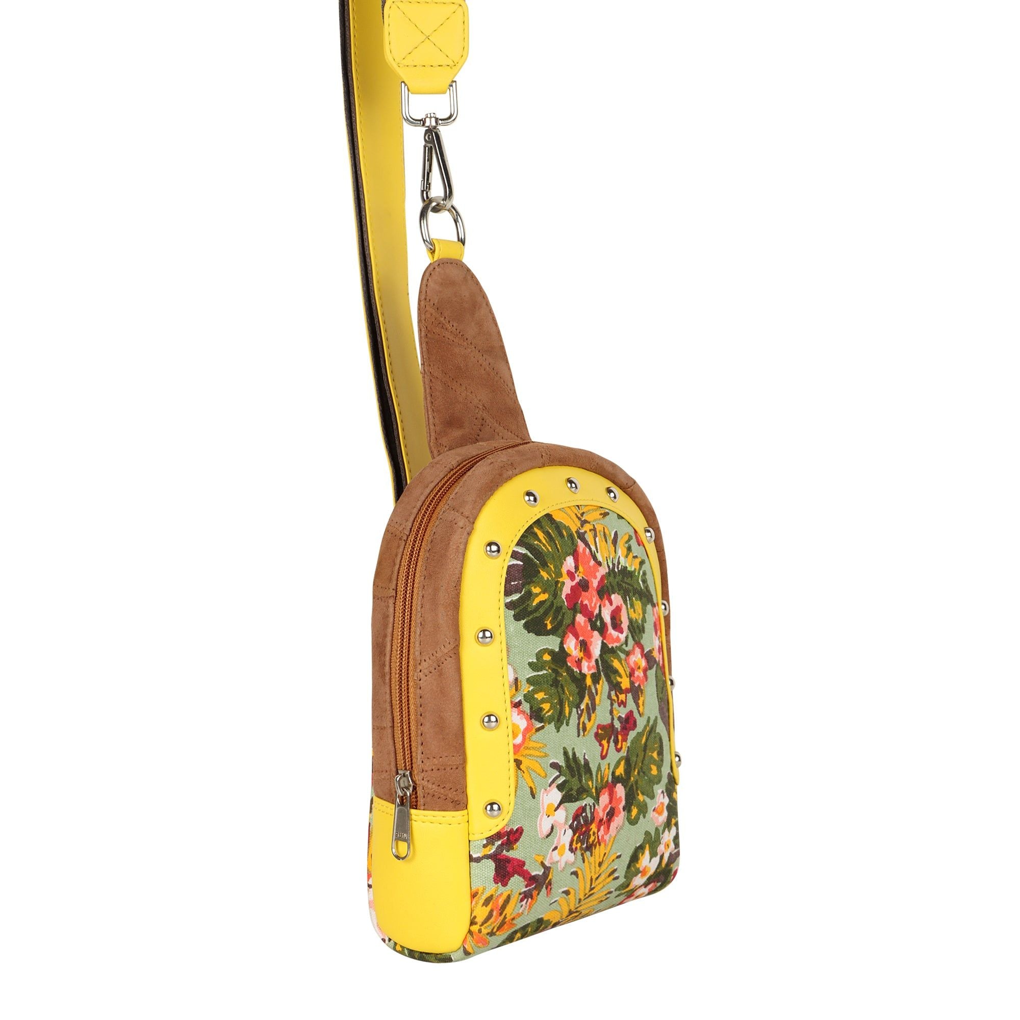 Tour Sling backpack w/ Front Pocket - Summer Jungle - Upcycled - BagNook