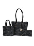 Load image into Gallery viewer, (black)Lady II M Signature Tote & Wallet Set by Mia k - BagNook
