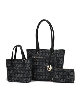 (black)Lady II M Signature Tote & Wallet Set by Mia k - BagNook