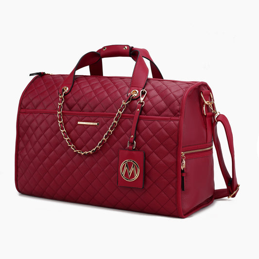 (red)Lexie Vegan Leather Women Duffle by Mia K - BagNook