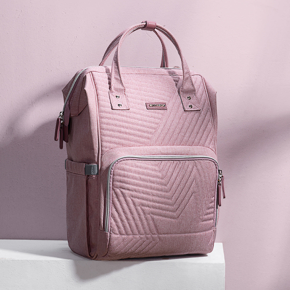 (pink)Sunveno Quilted Diaper Bag - BagNook
