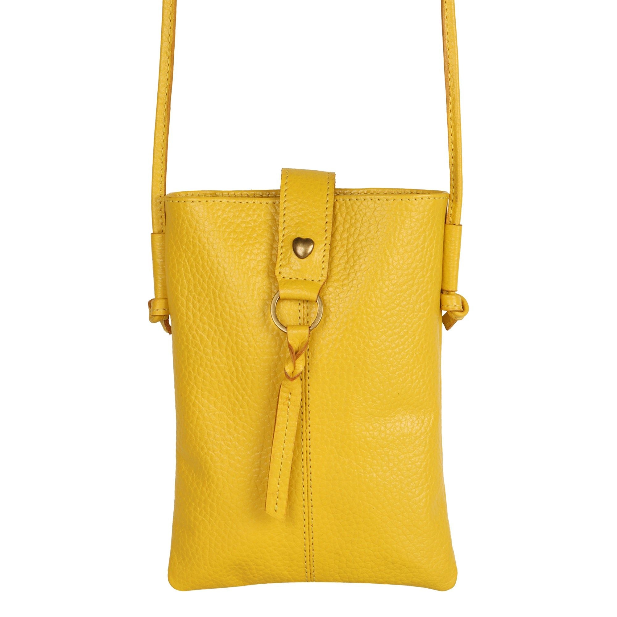 Jennie Small Crossbody w/slim strap - Canary Yellow - BagNook