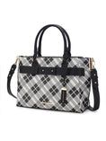 Load image into Gallery viewer, (black)Coleen Vegan Leather Women Plaid Satchel Bag by Mia k - BagNook
