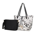 Load image into Gallery viewer, (gray black) reversible shopping tote with crossbody pouch- bagNook
