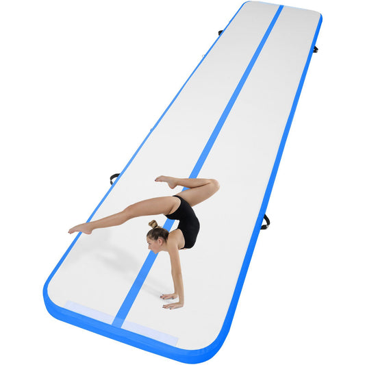 VEVOR Gymnastics Inflatable Air Mat, 4" Thick, 16ft Blue - BagNook
