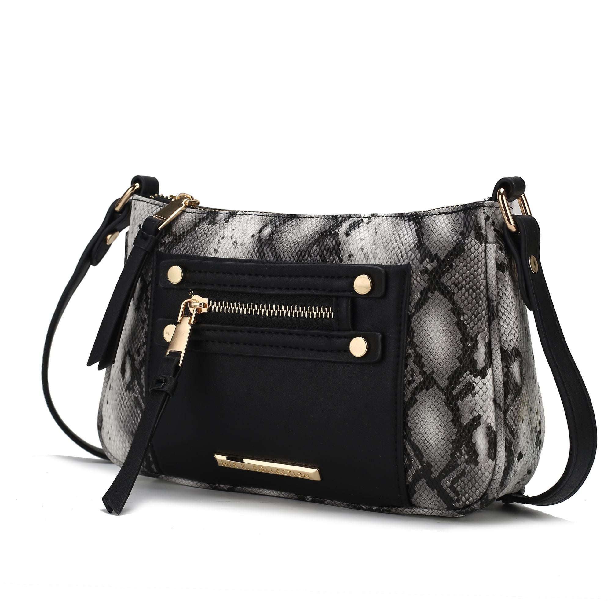 (black)Essie Snake embossed Crossbody by Mia K - BagNook