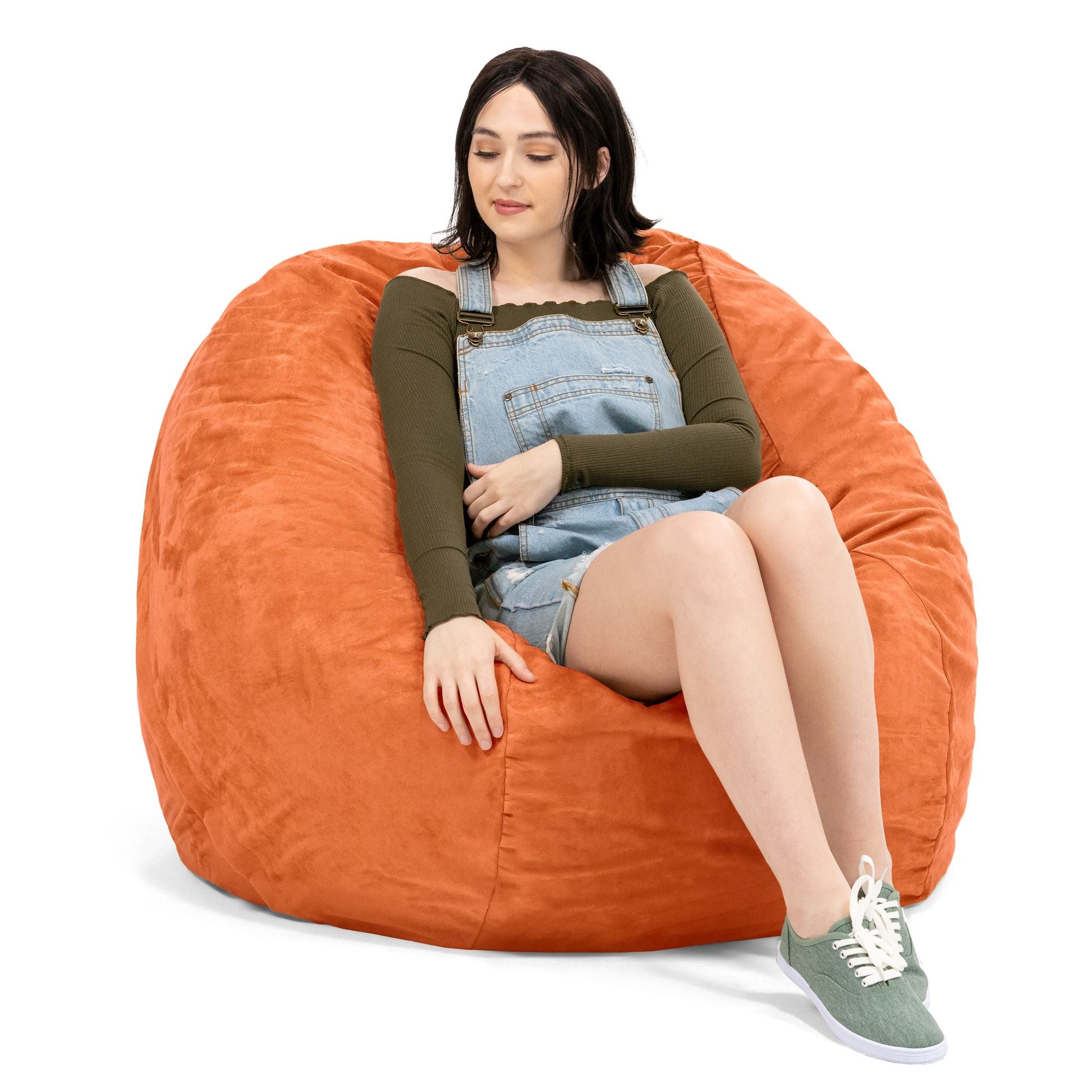 Jaxx Saxx 4 Foot Round Bean Bag, Mandarin - BagNook