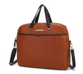 Load image into Gallery viewer, (cognac)Rose Vegan Leather Laptop Briefcase by Mia K - BagNook
