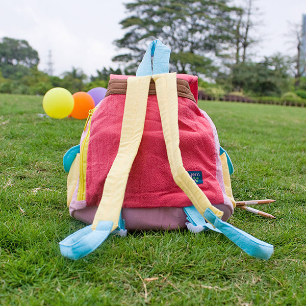 [Pink Rabbit] Embroidered Applique Kids Fabric Backpack - BagNook