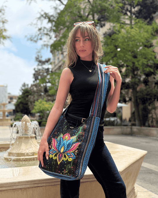 Kathmandu Collection | Lotus Handmade Crossbody/Hobo Bag - BagNook