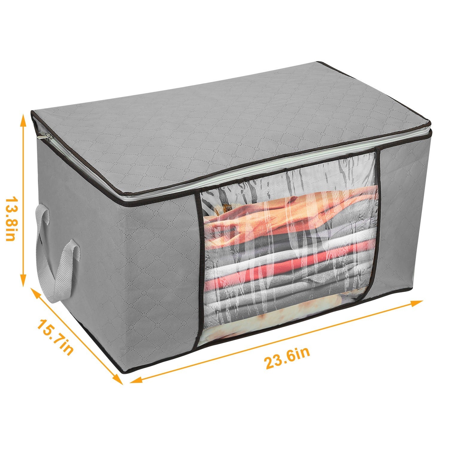 (grey)2pc Storage Bag Organizers w/Window - BagNook