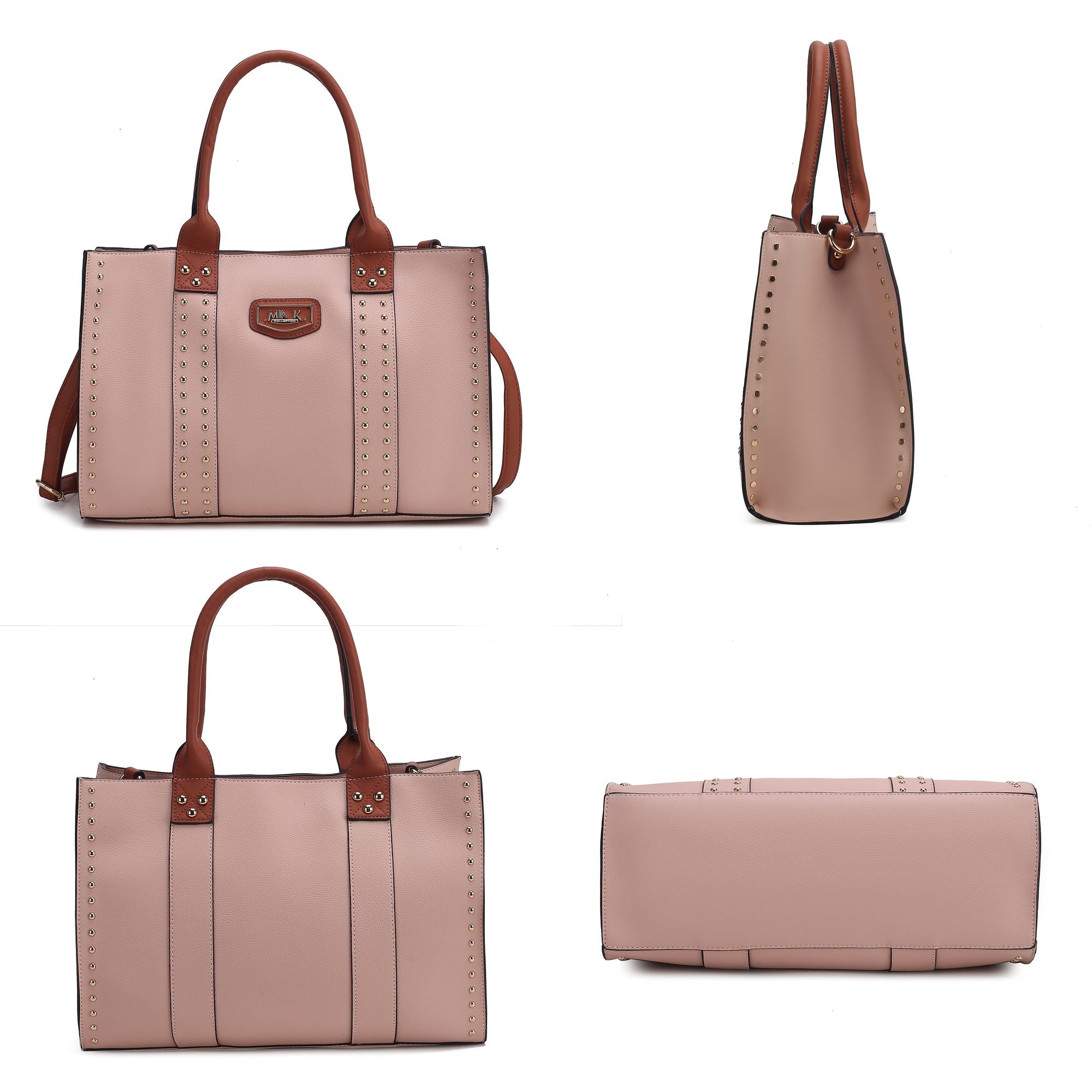 (blush)Davina Tote Set w/wallet her Crossover Womens Purse by Mia K - BagNook