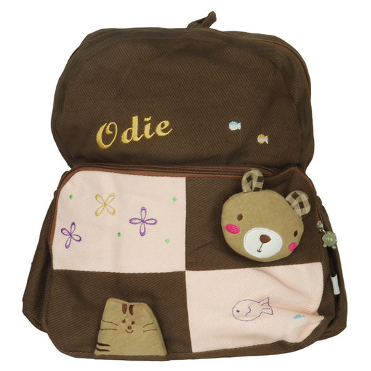 Bear House Fabric Art School Daypack - BagNook