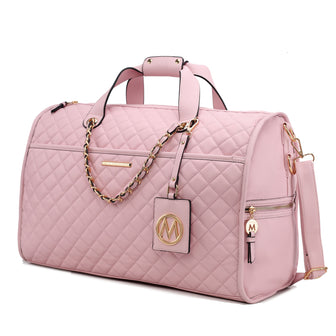 (pink)Lexie Vegan Leather Women Duffle by Mia K - BagNook