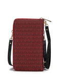 Load image into Gallery viewer, (burgundy)Mala Phone Wallet Vegan Leather Crossbody Bag by Mia k - BagNook
