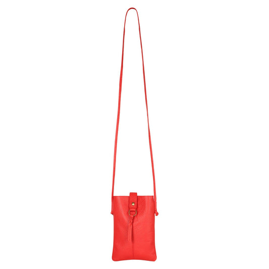 Jennie Small Crossbody w/Slim Strap - Vibrant Red - BagNook