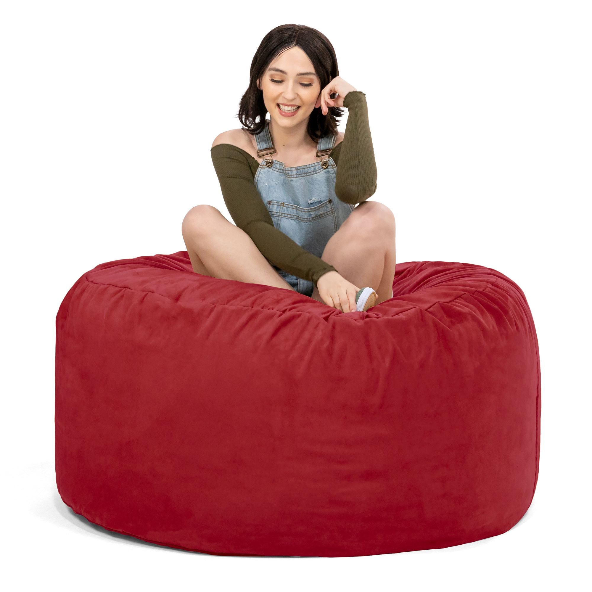 Jaxx Saxx 4 Foot Round Bean Bag, Cinnabar - BagNook