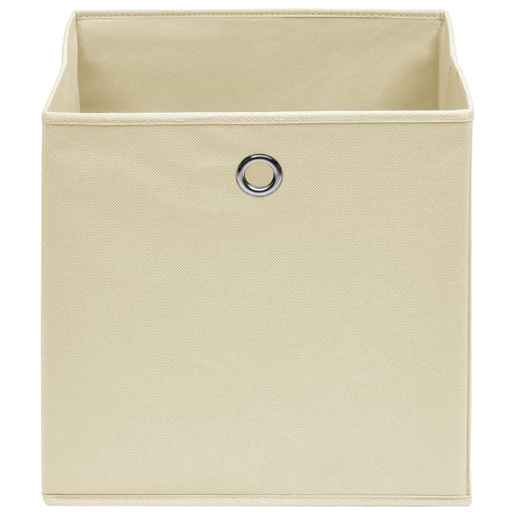 Storage Boxes 4pc 12.6"x12.6"x12.6" Fabric - Cream - BagNook