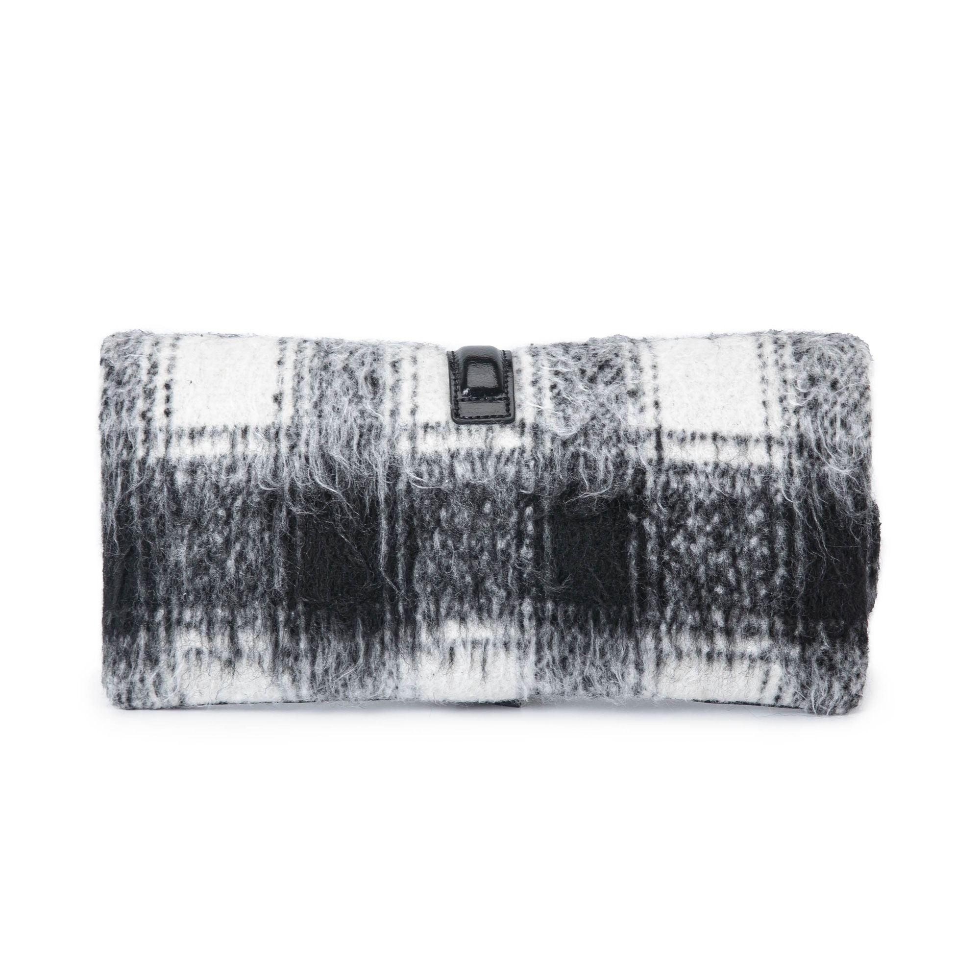(black)Koumei Wristlet w/Snap, Faux Shearling by Mia K - BagNook