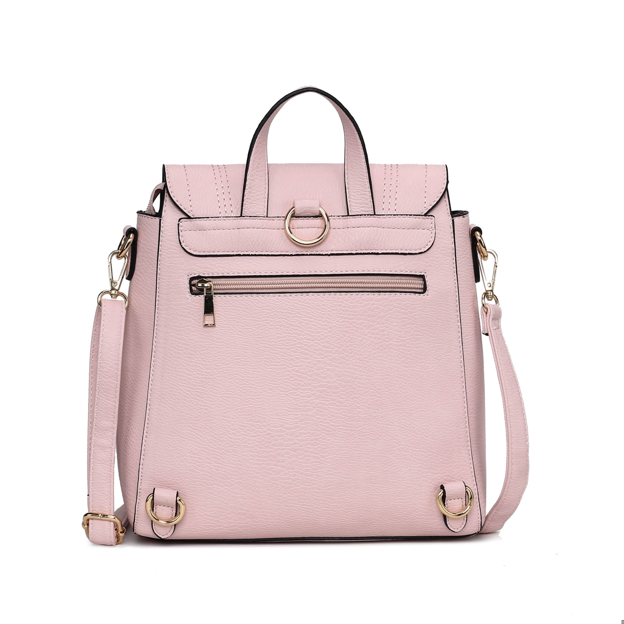 (pink)Elke Vegan Leather Backpack by Mia K - BagNook