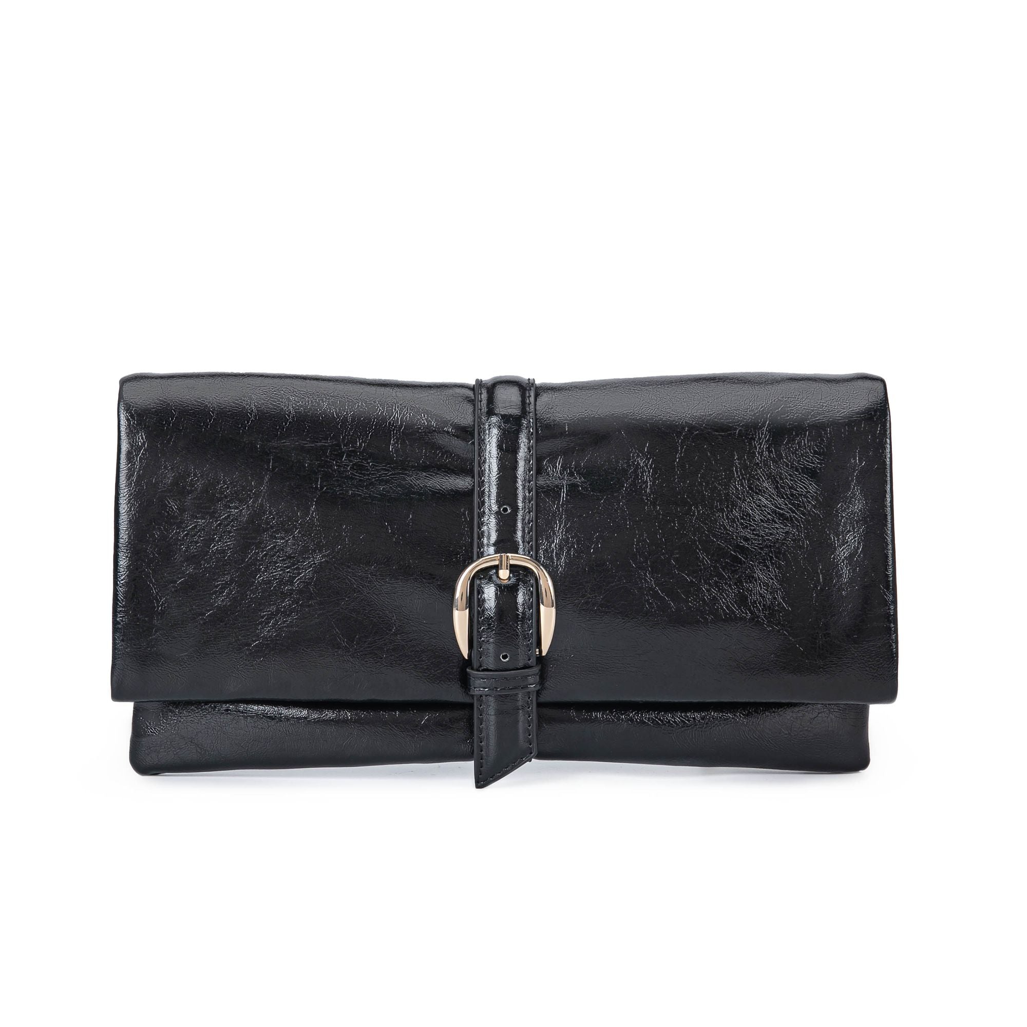 (black)Koumei Wristlet Purse Envelope Snap by Mia K - BagNook