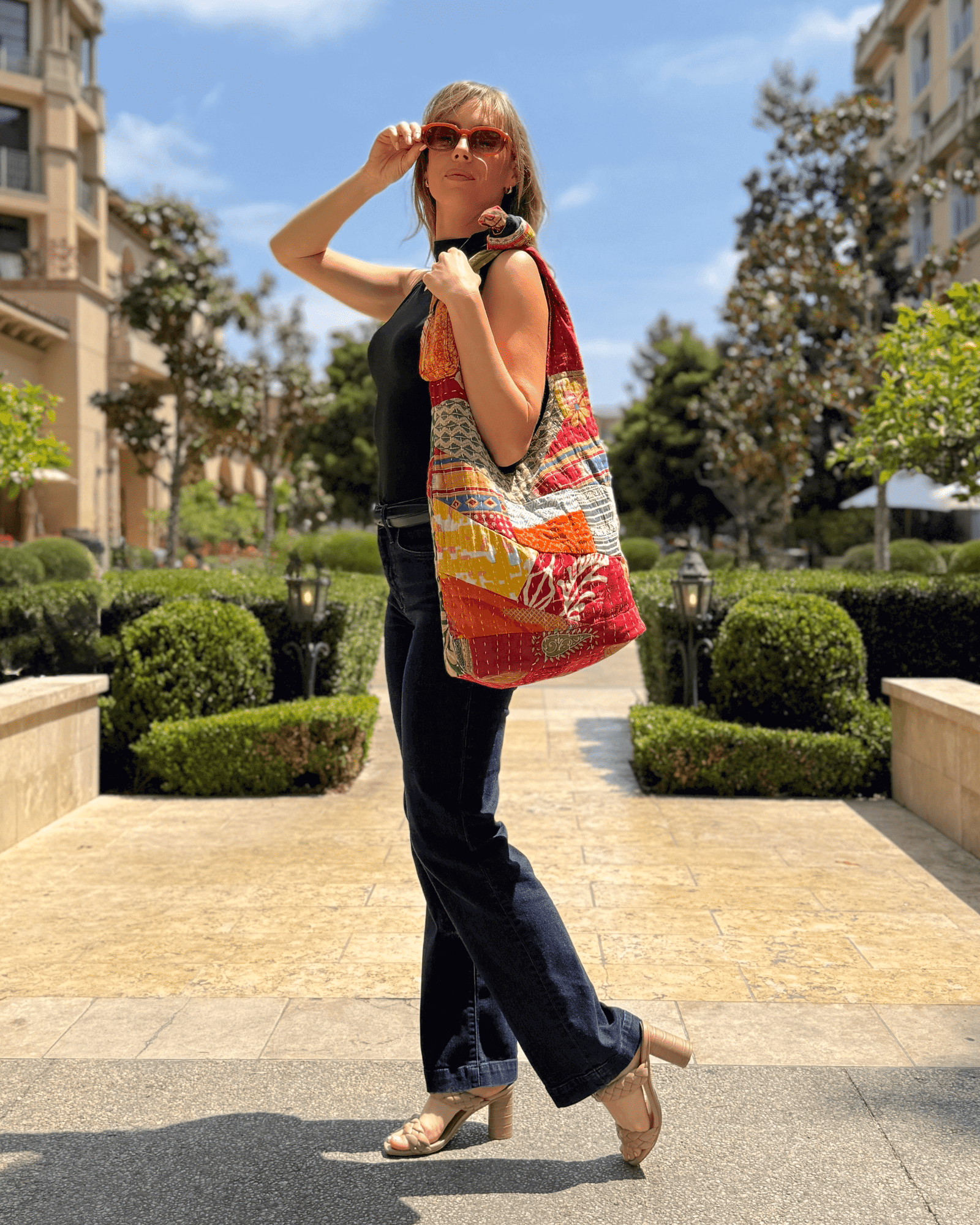 Kathmandu Collection | Kantha Patchwork Crossbody/Hobo Bag - BagNook