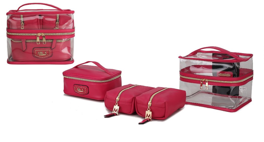 (fuchsia)Emma Cosmetic 4pc Set by MiaK - BagNook