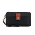 Load image into Gallery viewer, (black-cognac)Olympe Vegan Leather Wristlet Wallet by Mia K - BagNook
