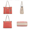 Load image into Gallery viewer, (peach ivory)Kindred Oversize Tote Vegan Leather by Mia k - BagNook
