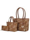 Load image into Gallery viewer, (tan)Lady II M Signature Tote & Wallet Set by Mia k - BagNook
