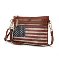 Load image into Gallery viewer, (tan)Alisson Vegan Leather FLAG Crossbody Bag by Mia K - BagNook

