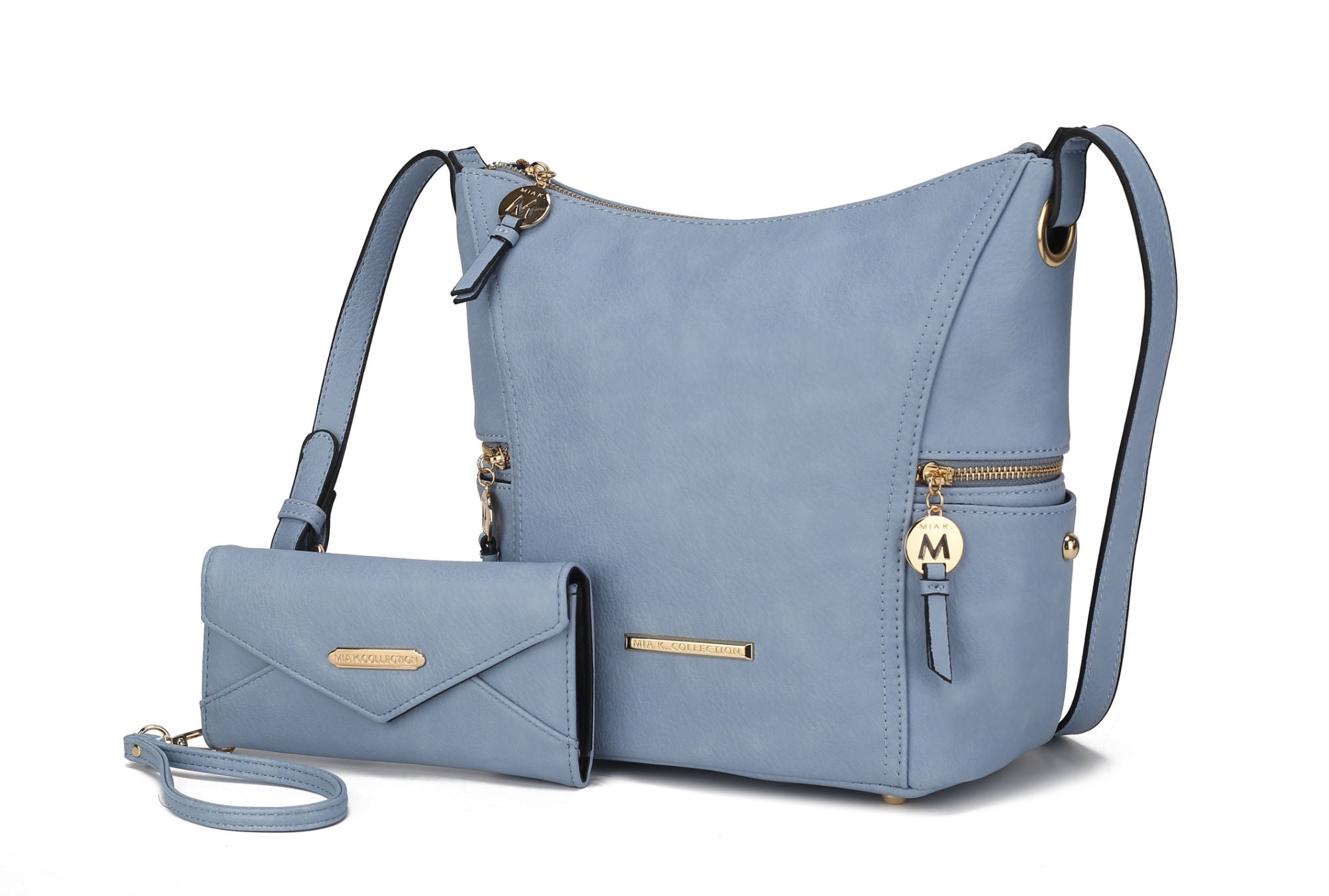 (denim)Lux Hobo Bag with Wallet by Mia K - BagNook